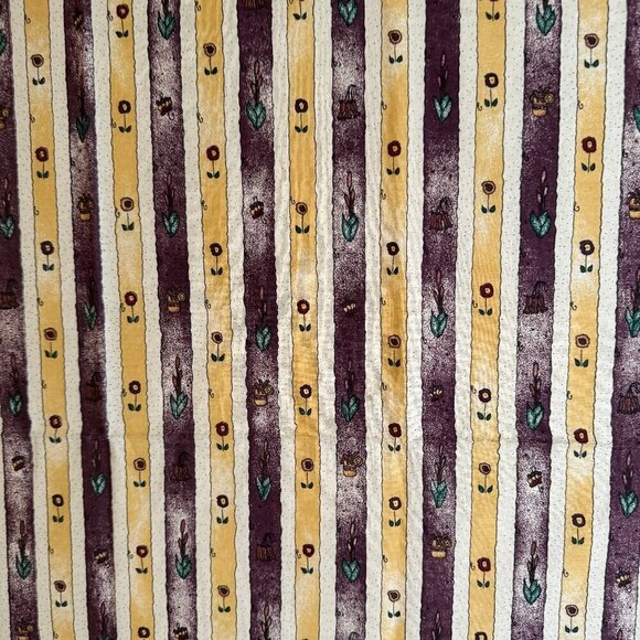 3 yards Vintage Cat Fishing Cotton Fabric Crafts Skirts Primitive Border - Picture 4 of 6